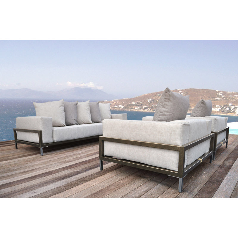 Orren Ellis Tilly 3 Piece Sunbrella Sofa Set With Cushions Wayfair Tilly 3 Piece Sunbrella Sofa Set With Cushions