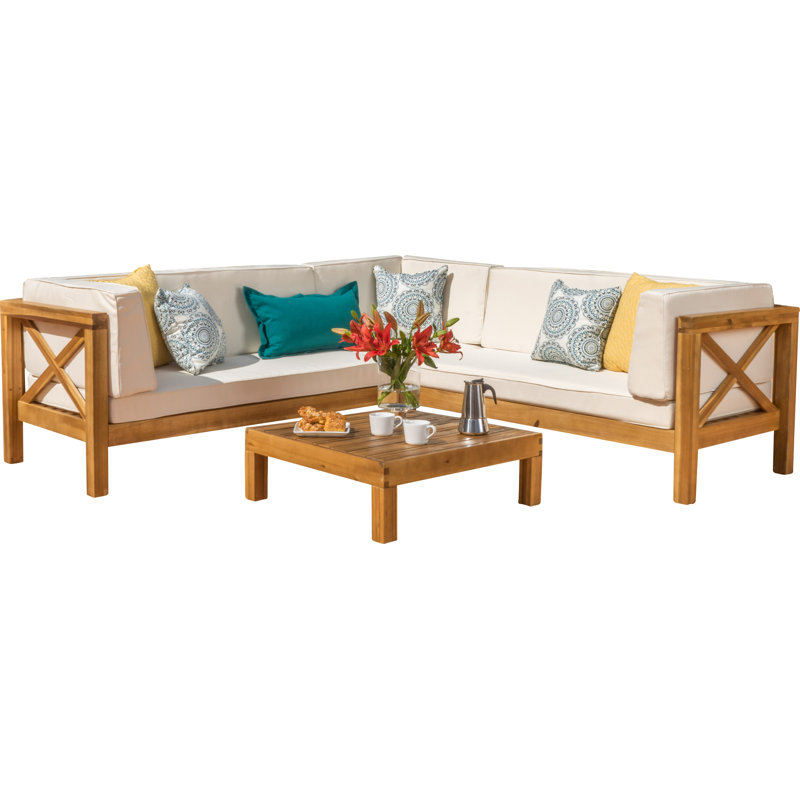 Ellison 4 Piece Sectional Seating Sofa Set With Cushions Reviews