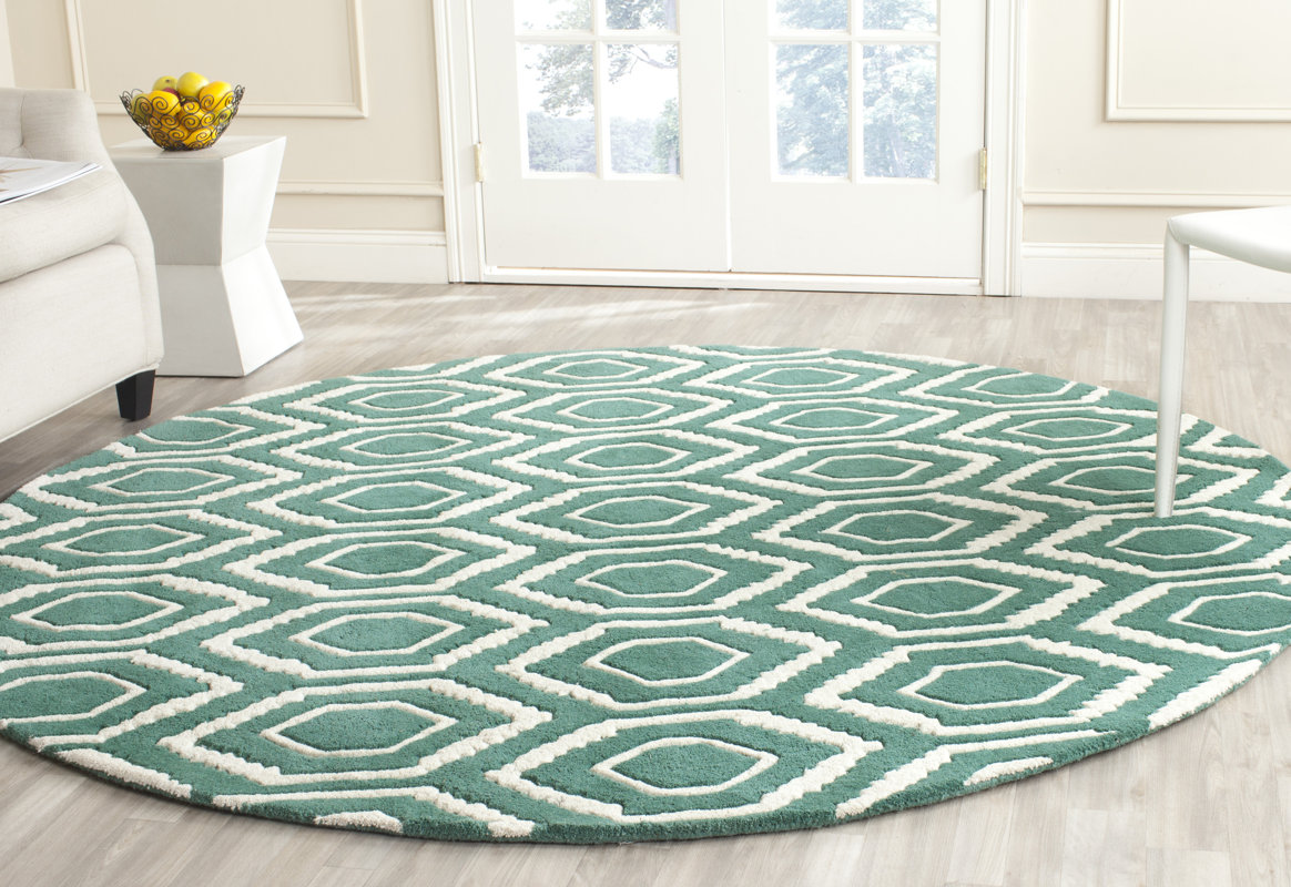 Safavieh Sydney HandTufted Teal/Ivory Area Rug & Reviews Wayfair.co.uk