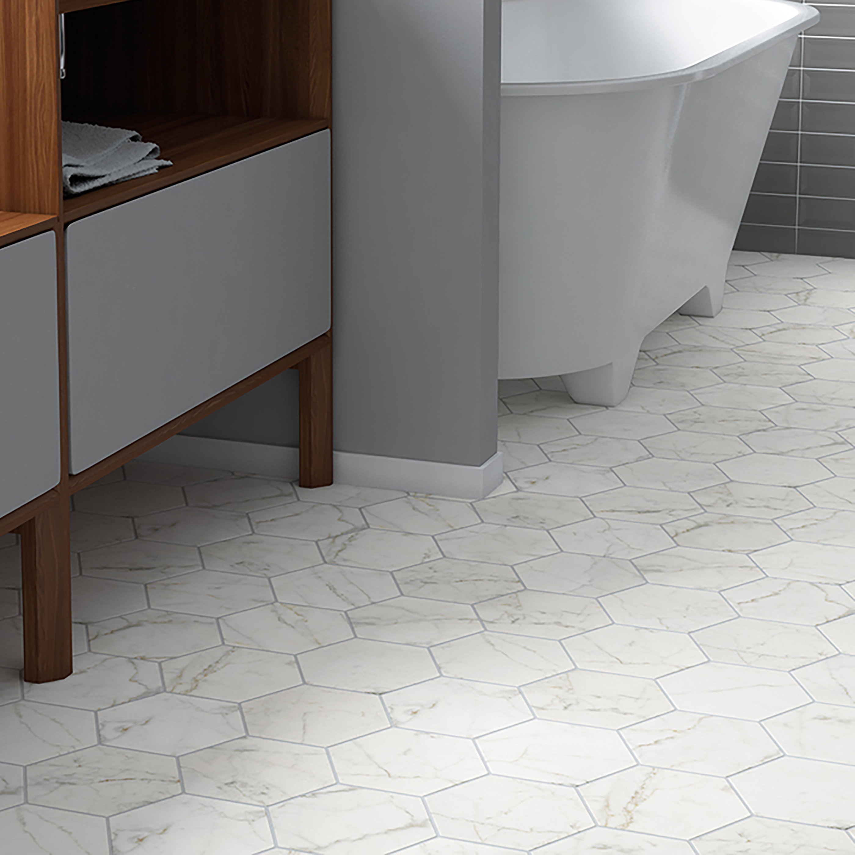Elitetile Karra Carrara 7 X 8 Porcelain Field Tile In White Gray Elitetile Karra Carrara 7 X 8 Porcelain Field Tile In White Gray Reviews Wayfair