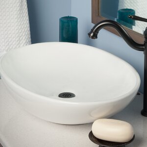 Oval Vessel Bathroom Sink with Overflow