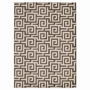 City Geometric/Greek Key Dark Grey Area Rug