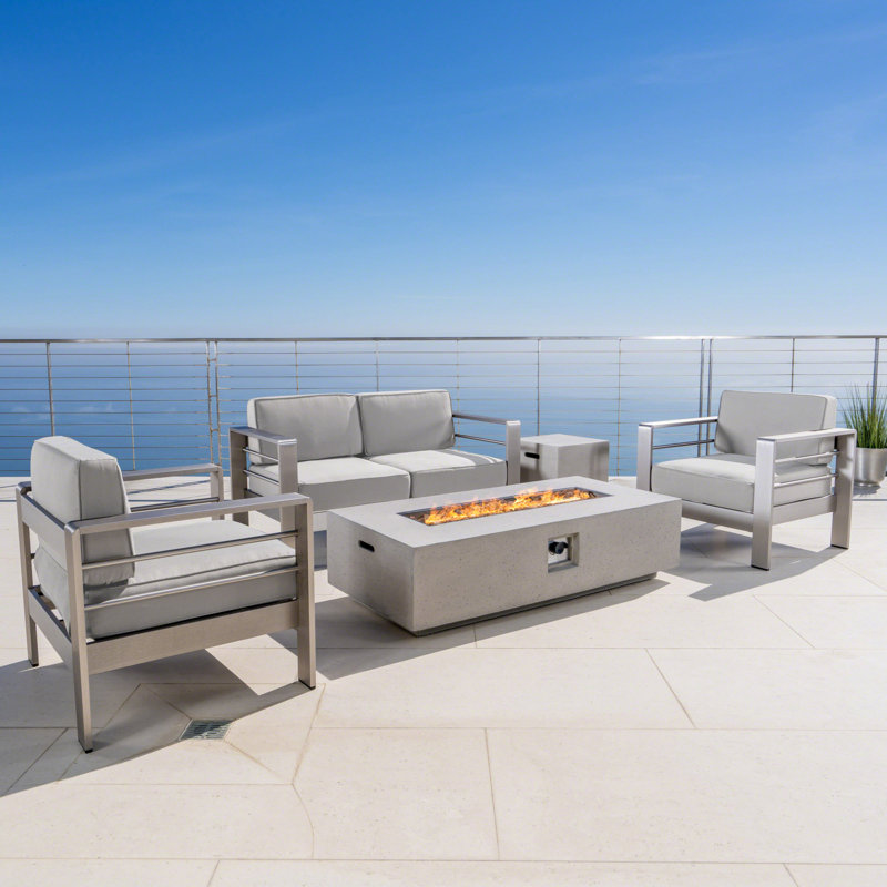 Wade Logan Erson 5 Piece Sunbrella Sofa Set With Cushions Wayfair Erson 5 Piece Sunbrella Sofa Set With Cushions