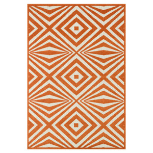 Catalina Orange/Ivory Indoor/Outdoor Area Rug