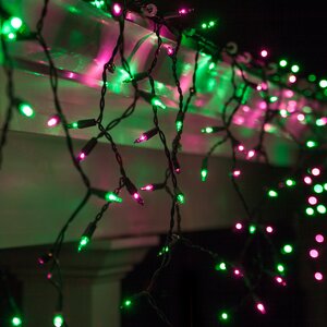 150 Purple/Green Mini Icicle Light String