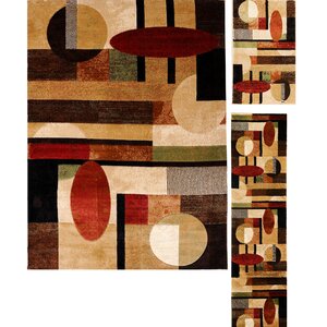 Cathryn Modern Shapes 3 Piece Rug Set