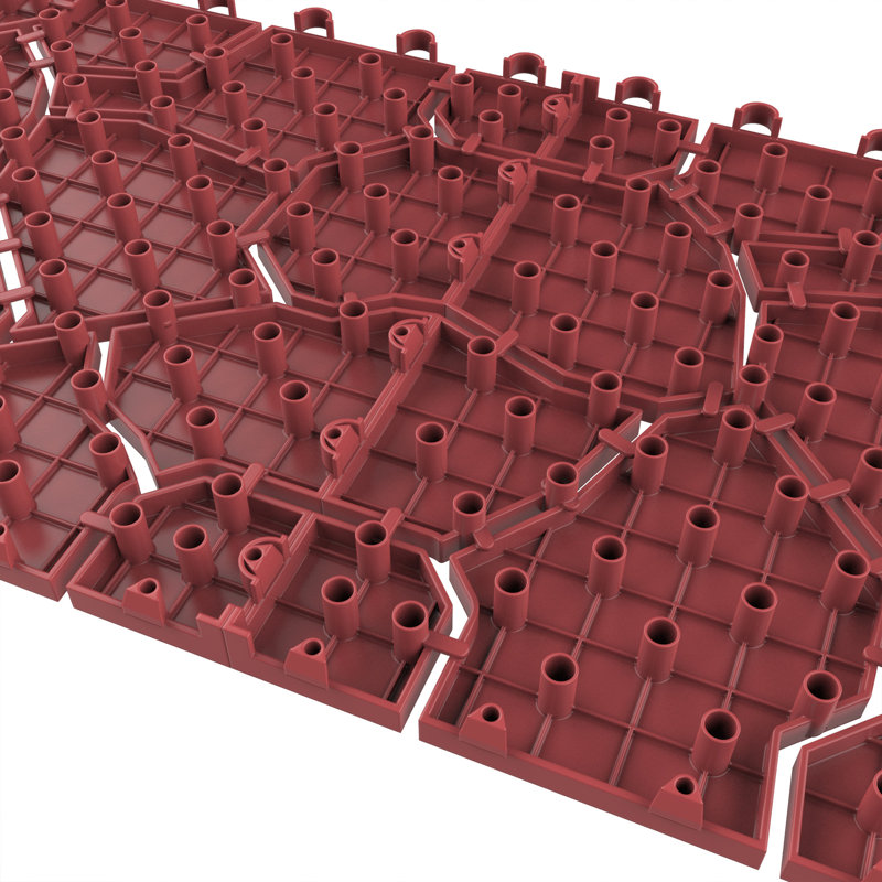 Pure Garden 11.5" x 11.5" Plastic Interlocking Deck Tile in Red
