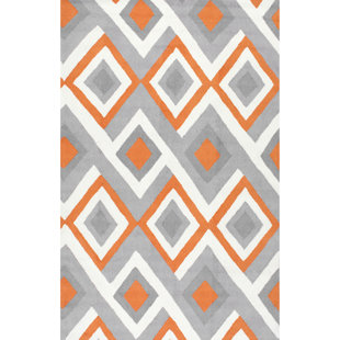 Bella Orange Gray Rug Wayfair Isenberg Hand Hooked Orange Gray Area Rug
