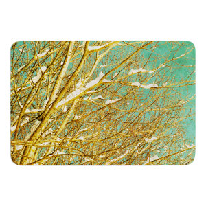 Snow Covered Twigs by Iris Lehnhardt Bath Mat