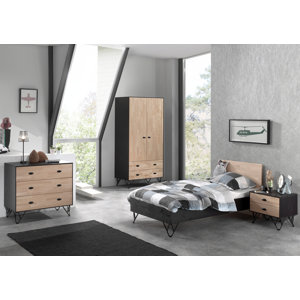 4-tlg. Schlafzimmer-Set William, 90 x 200 cm von..