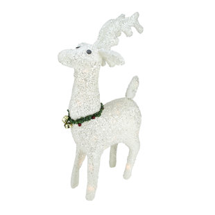 lighted white plush glittered reindeer christmas decoration - Outdoor Lighted Animal Christmas Decorations lighted white plush glittered reindeer christmas decoration - Outdoor Lighted Animal Christmas Decorations