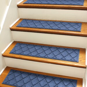 Aqua Shield Navy Argyle Stair Tread (Set of 4)