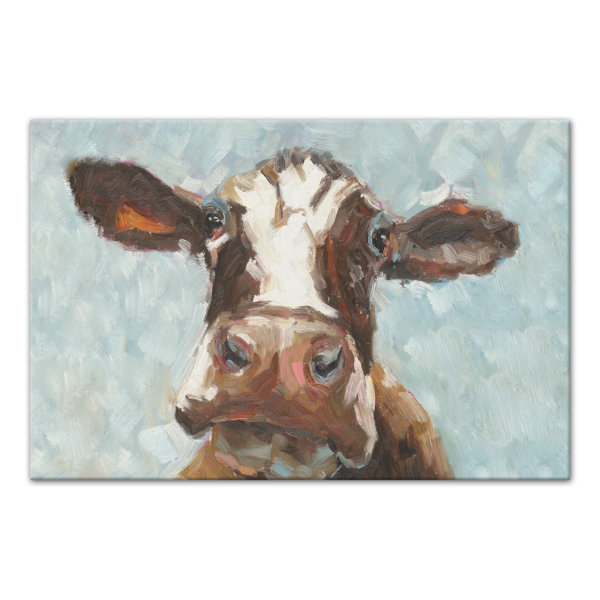 'Curious Cow' Acrylic Painting Print on Canvas &amp; Reviews 