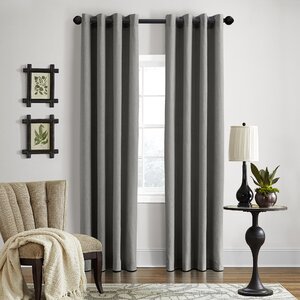 Brownstown Solid Semi-Sheer Grommet Curtain Panel