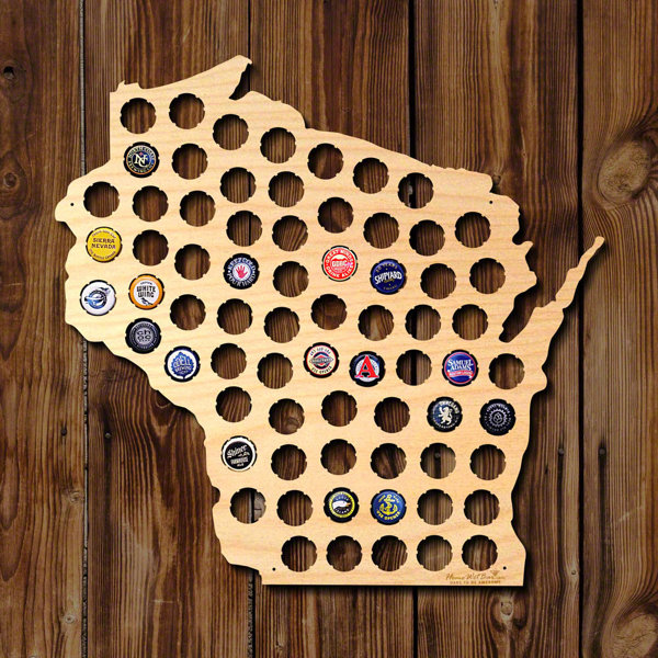 Luxury Beer Wall Decor Image Art Design Leftofcentrist Home Wet Bar Wisconsin Beer Cap Map Wall Décor Wayfair