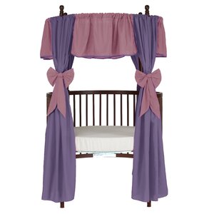 12 Piece Solid Reversible Round Crib Curtain and Valance Set