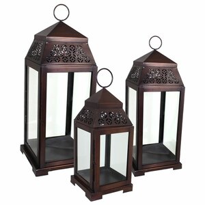 3 Piece Metal Lantern Set