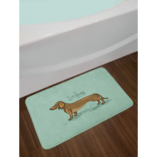 Dachshund Decor Wayfair Ambesonne Dachshund Bath Mat By Puppy On An Abstract Turquoise Background Pure Breed Animal Plush Bathroom Decor With Non Slip Backing