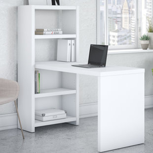 White Bookcase With Desk Wayfair Echo Desk