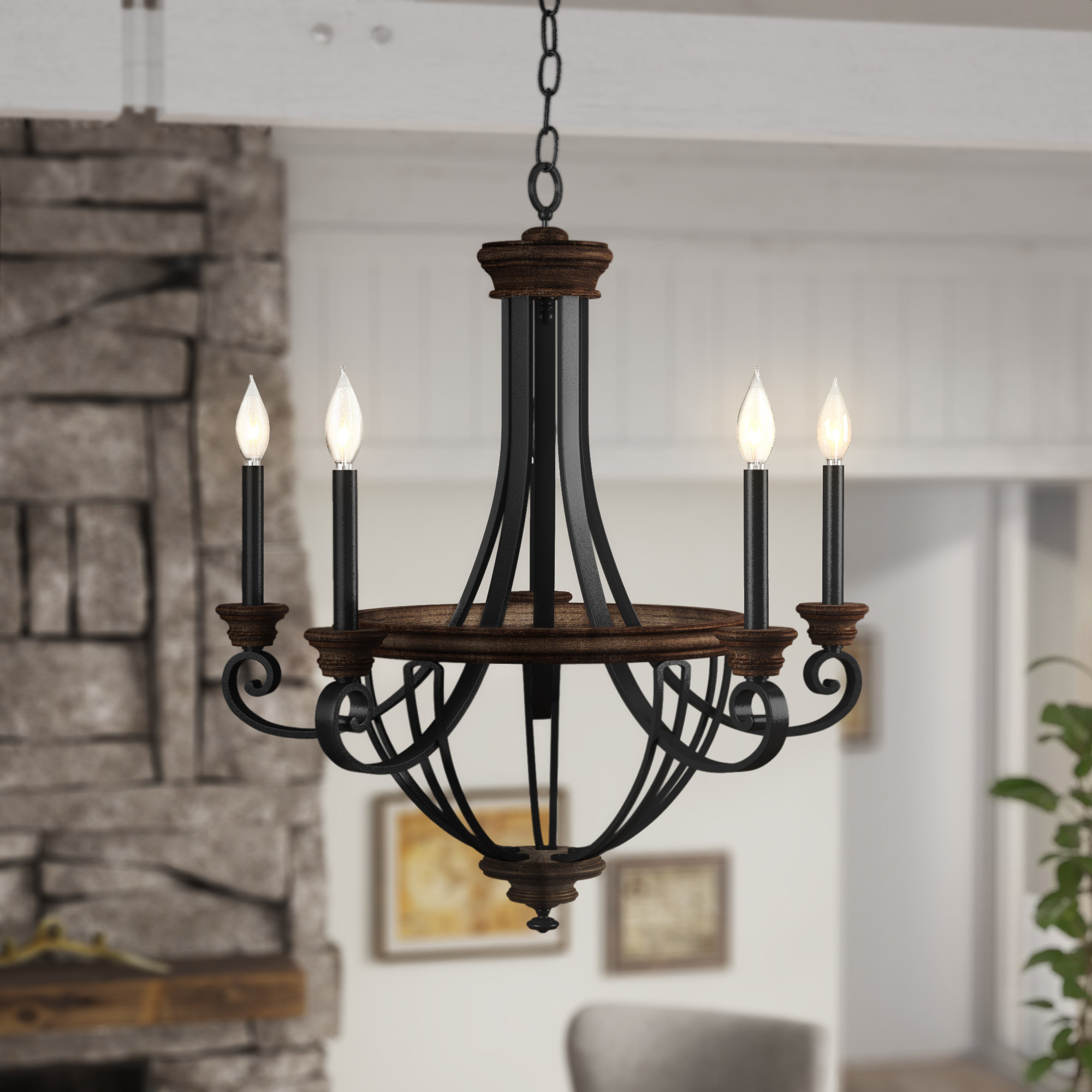 Laurel Foundry Modern Farmhouse Nanteuil 5 Light Candle Style
