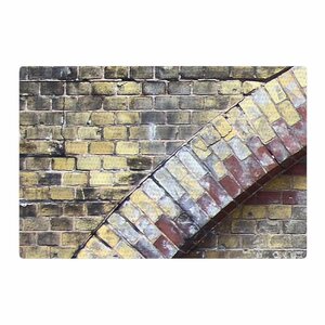 Buy Susan Sanders Painted Grunge Brick Wall Gray/Yellow Area Rug!
