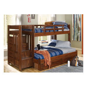 Twin Over Full Bunk Bed with Reversible Stairway and Under Storage by Chelsea Home