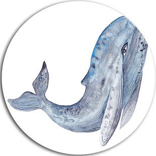 Metal Whale Wall Art You Ll Love Wayfair Whale Watercolor Graphic Art Print On Metal