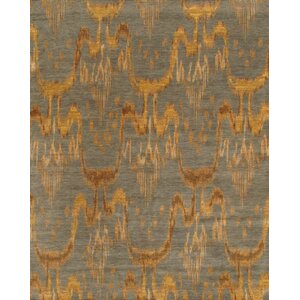 Ikat Hand-Knotted Grey Area Rug