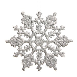 Glitter Snowflake Christmas Shaped Ornament (Set of 24)