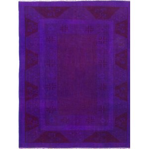 One-of-a-Kind Transition Hand-Knotted Purple Area Rug