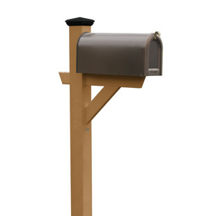 this is a cedar wood mailbox it is a cedar wood mailbox post, it designs a cross arm to support the mailbox