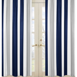 Stripe Striped Semi-Sheer Rod pocket Curtain Panels (Set of 2)