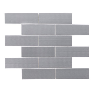 Tile Edging Brushed Nickel Wayfair Brushed Metal Mosaic Tile In Gray