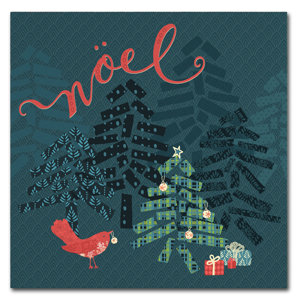 'Noel Christmas Trees' Graphic Art Print on Wrapped Canvas
