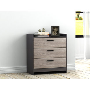 3 Drawer Chest Wide Black Wayfair