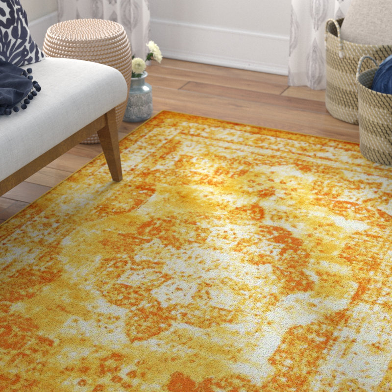 Mistana Brandt Yellow/Orange Area Rug & Reviews Wayfair