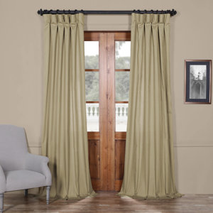 Flint Solid Indoor Cotton Semi-Sheer Single Curtain Panel