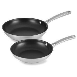 Stainless Steel 2-Piece Non-Stick Frying Pan Set