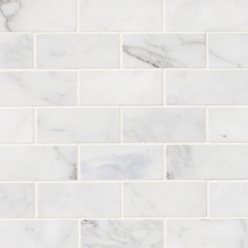 Msi Calacatta Cressa Honed 2 X 4 Marble Subway Tile In White Wayfair Calacatta Cressa Honed 2 X 4 Marble Subway Tile