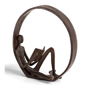 Aloisia Encircled Reader Iron Sculpture