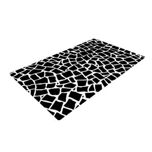 British Mosaic Black Area Rug