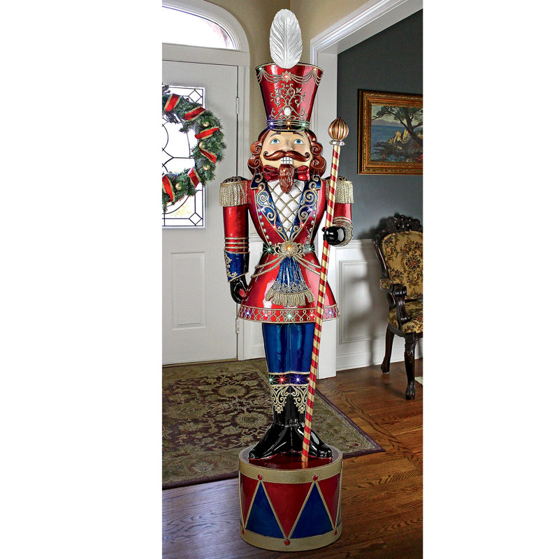 Design Toscano Illuminated Bavarian Style Holiday Nutcracker Statue