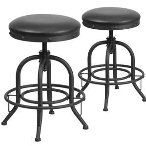 Shuai Adjustable Height Swivel Bar Stool (Set of 2) by 17 Stories