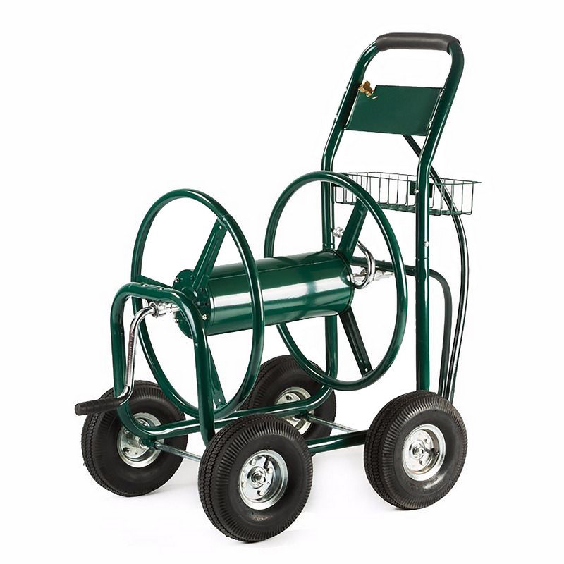 ALEKO Heavy Duty Industrial Yard Garden Landscape Metal Hose Reel Cart