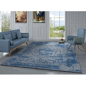 Stonehill Persian Distressed Blue Area Rug