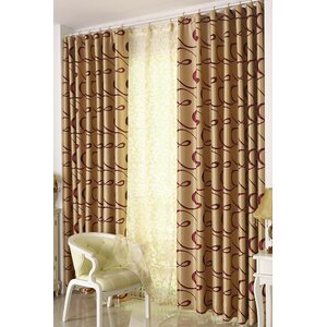 Abstract Blackout Grommet Single Curtain Panel