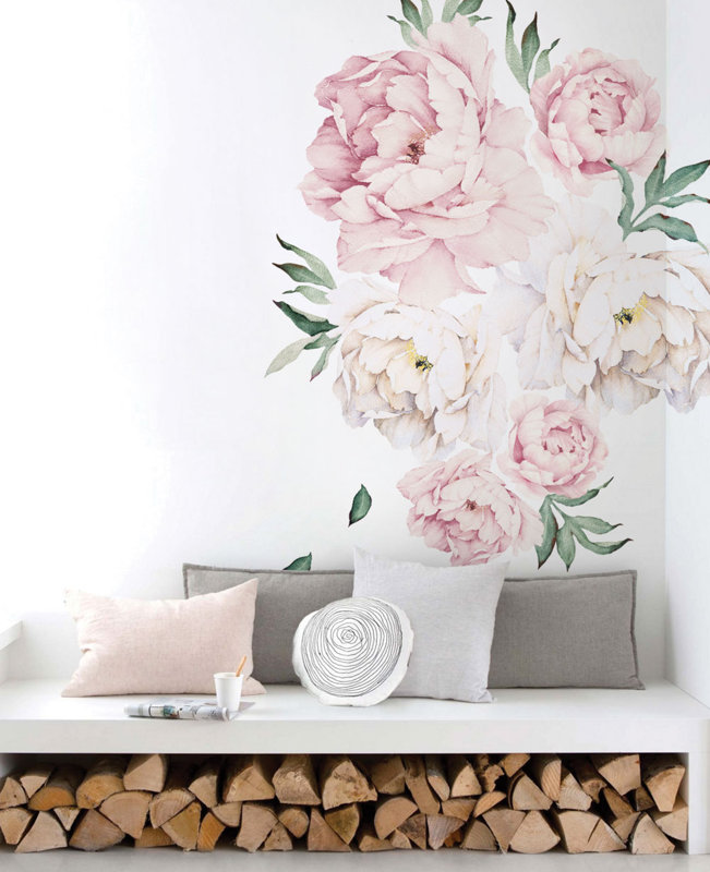 SimpleShapes Peony Flowers Wall Decal & Reviews Wayfair
