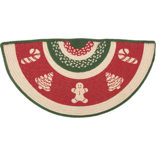 Half Circle Entryway Rug Wayfair Anding Christmas Cookies Half Circle Cotton Red Area Rug