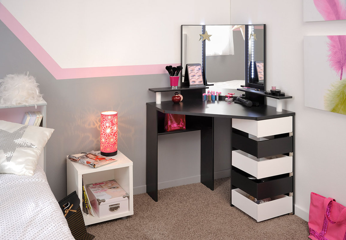 Parisot Volage Makeup Vanity with Mirror & Reviews  Wayfair