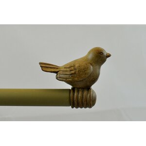 Parsley Bird Window Drapery Single Curtain Rod